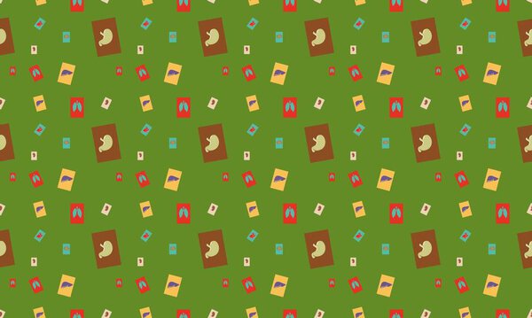 Colored background with different accessories