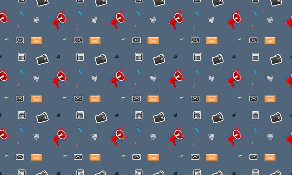 Colored background with different accessories