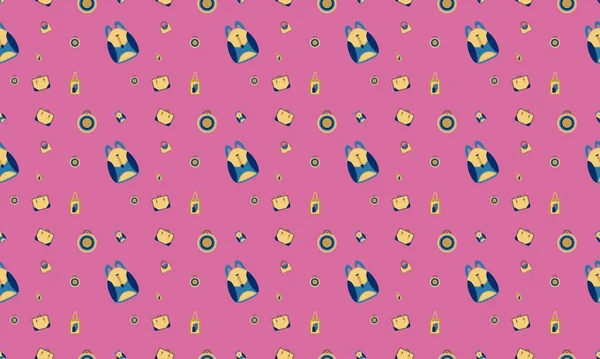 Farklı aksesuarlara sahip renkli arkaplan