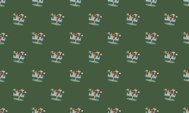 Farklı aksesuarlara sahip renkli arkaplan