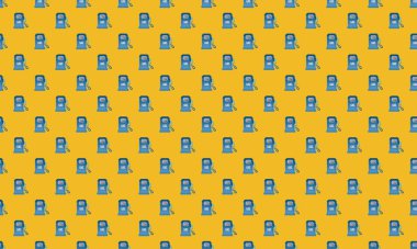 Farklı aksesuarlara sahip renkli arkaplan