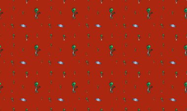 Farklı aksesuarlara sahip renkli arkaplan