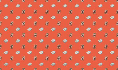 Farklı aksesuarlara sahip renkli arkaplan