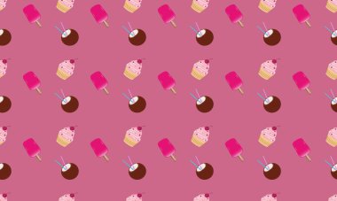 Farklı aksesuarlara sahip renkli arkaplan