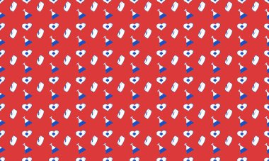 Farklı aksesuarlara sahip renkli arkaplan