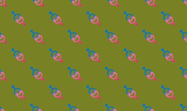 Farklı aksesuarlara sahip renkli arkaplan