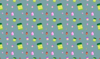 Farklı aksesuarlara sahip renkli arkaplan