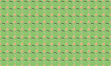 Farklı aksesuarlara sahip renkli arkaplan