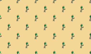 Farklı aksesuarlara sahip renkli arkaplan