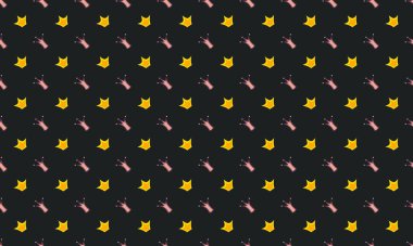 Farklı aksesuarlara sahip renkli arkaplan