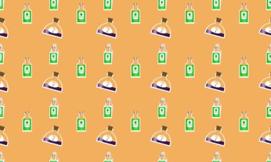 Farklı aksesuarlara sahip renkli arkaplan