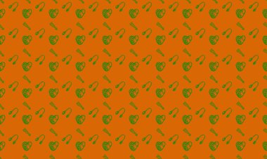 Farklı aksesuarlara sahip renkli arkaplan