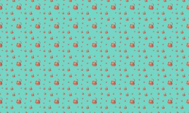 Farklı aksesuarlara sahip renkli arkaplan