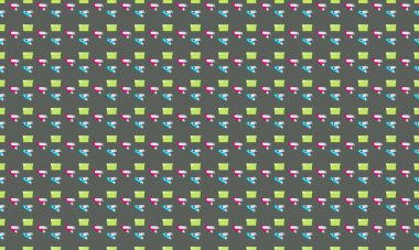 Farklı aksesuarlara sahip renkli arkaplan