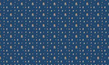 Farklı aksesuarlara sahip renkli arkaplan