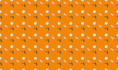 Farklı aksesuarlara sahip renkli arkaplan