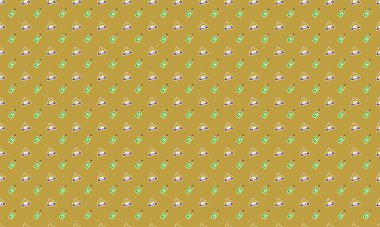 Farklı aksesuarlara sahip renkli arkaplan