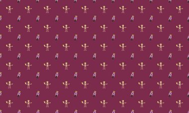 Farklı aksesuarlara sahip renkli arkaplan