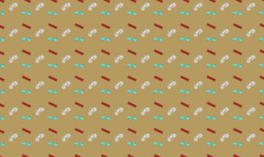 Farklı aksesuarlara sahip renkli arkaplan