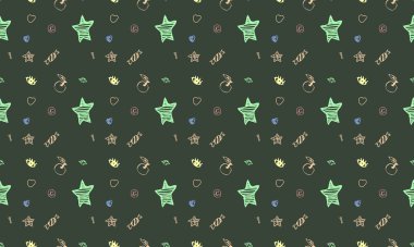 Farklı aksesuarlara sahip renkli arkaplan