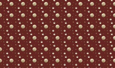 Farklı aksesuarlara sahip renkli arkaplan