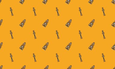 Farklı aksesuarlara sahip renkli arkaplan