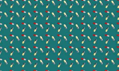 Farklı aksesuarlara sahip renkli arkaplan