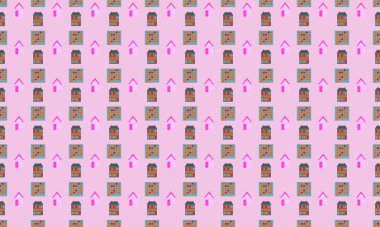 Farklı aksesuarlara sahip renkli arkaplan