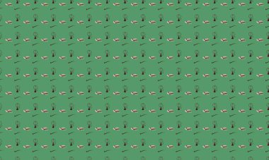 Farklı aksesuarlara sahip renkli arkaplan