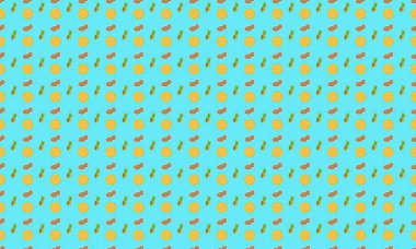 Farklı aksesuarlara sahip renkli arkaplan