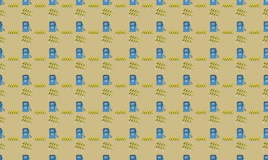 Farklı aksesuarlara sahip renkli arkaplan