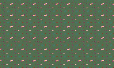 Farklı aksesuarlara sahip renkli arkaplan