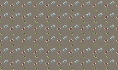 Farklı aksesuarlara sahip renkli arkaplan