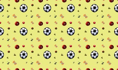 Farklı aksesuarlara sahip renkli arkaplan