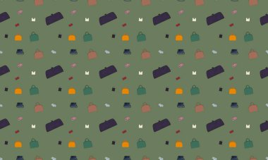 Farklı aksesuarlara sahip renkli arkaplan