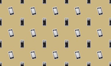 Farklı aksesuarlara sahip renkli arkaplan