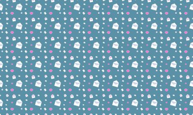 Farklı aksesuarlara sahip renkli arkaplan