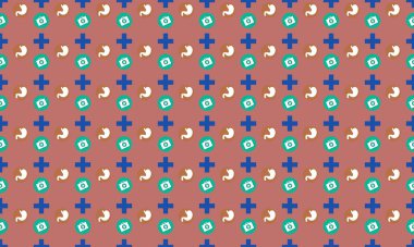 Farklı aksesuarlara sahip renkli arkaplan