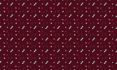 Farklı aksesuarlara sahip renkli arkaplan