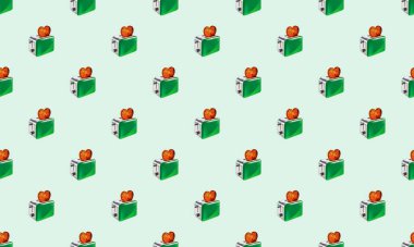 Farklı aksesuarlara sahip renkli arkaplan