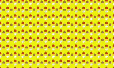 Farklı aksesuarlara sahip renkli arkaplan