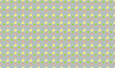 Farklı aksesuarlara sahip renkli arkaplan