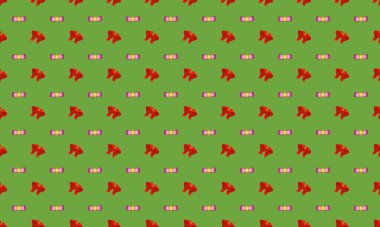 Farklı aksesuarlara sahip renkli arkaplan