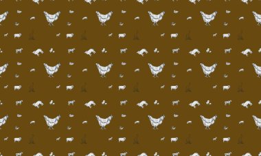 Farklı aksesuarlara sahip renkli arkaplan