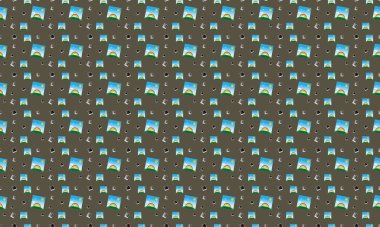 Farklı aksesuarlara sahip renkli arkaplan