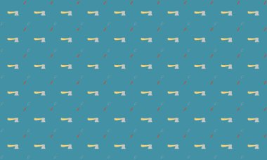 Farklı aksesuarlara sahip renkli arkaplan