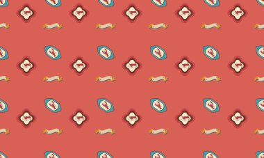 Farklı aksesuarlara sahip renkli arkaplan