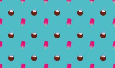 Farklı aksesuarlara sahip renkli arkaplan