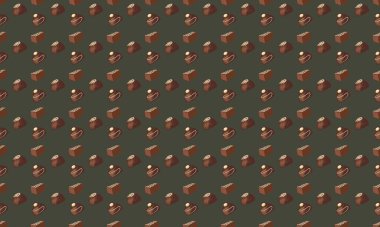 Farklı aksesuarlara sahip renkli arkaplan