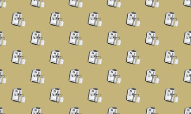 Farklı aksesuarlara sahip renkli arkaplan